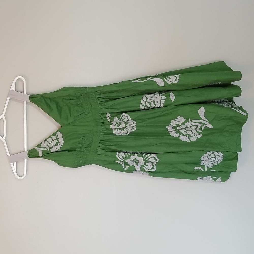 Anthropologie Lithe Green Floral Sundress